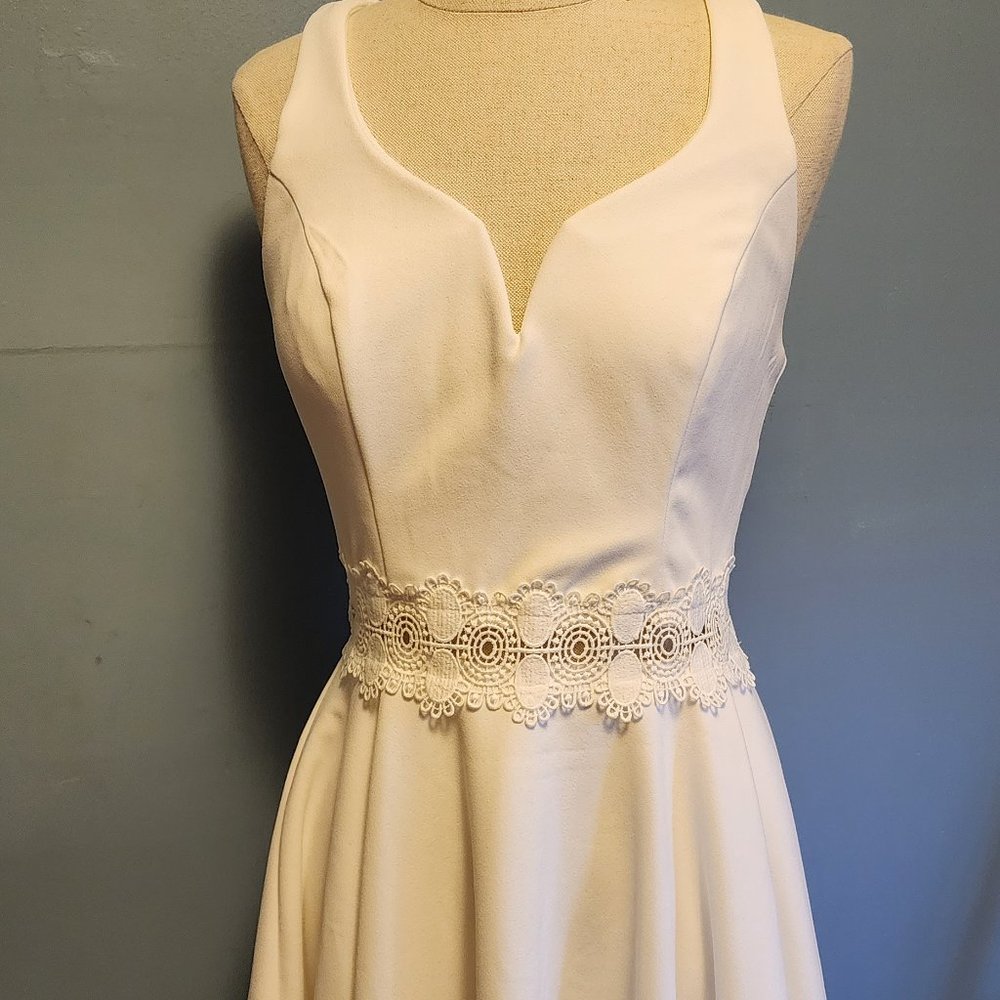 Knee length white dress